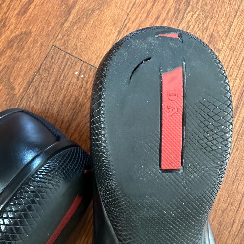 Prada Linea Rossa Black Leather Loafers - Picture 9 of 10